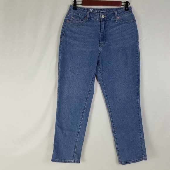 No Boundaries Jeans Juniors Size 5 High Rise Womens Slim Straight Leg Blue Denim - Picture 1 of 12